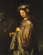 REMBRANDT Harmenszoon van Rijn Saskia as Flora Spain oil painting reproduction